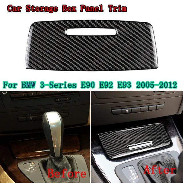 Carbon Fiber Interior Car Storage Box Panel Trim Decor For BMW E90/92/93 2005-12