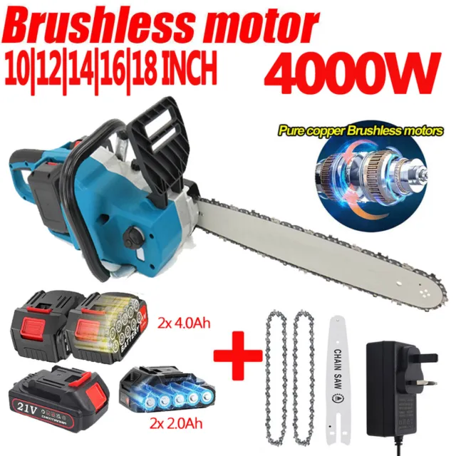 4"-16" Electric Cordless Chainsaw Wood Cutter Saw w/Oiling System For Makita