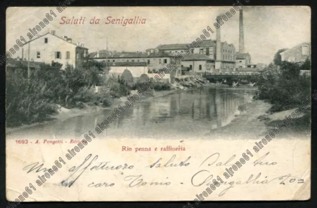 ANCONA SENIGALLIA 47 RAFFINERIA - STABILIMENTO INDUSTRIA Cartolina VIAGGIATA