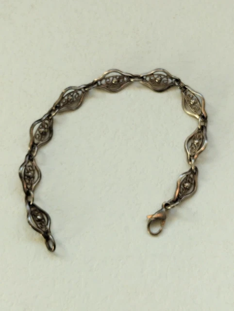 Bracelet En Argent Massif 925 – 17 Cm, Fermoir Mousqueton (occasion)