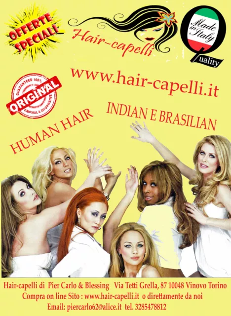 capelli extension con trama da 105 grammi umani veri da 40 cm con clip applicate