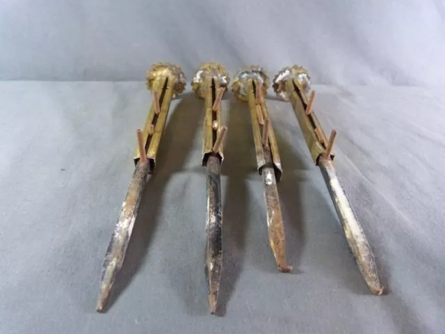 ⭐4 Antique French curtain tie back brackets Gilded Brass with fixing ⭐ 6