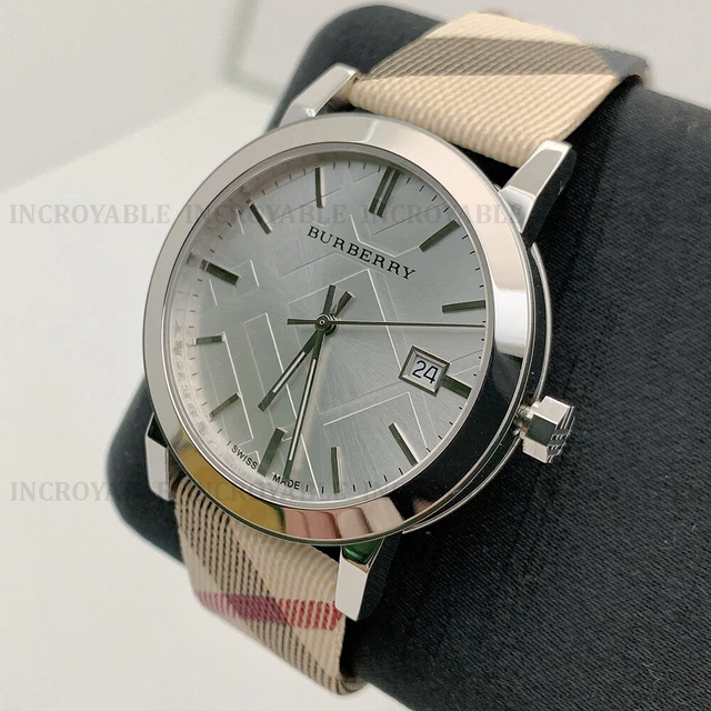 Nouveau  Burberry BU9022 Heritage Carreaux Nova Leder Montre Femme