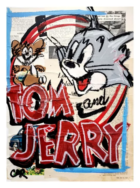 Corbellic Expressionism 12x16 Tom Jerry Vintage Gallery Art Luxury Signed Canvas