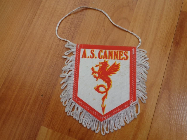 Fanion AS Cannes Signé Par L'équipe 94-95 (Ayache, Susic) - UEFA Cup
