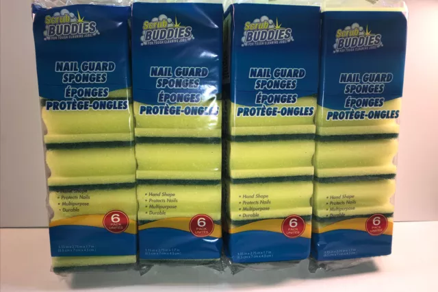 Scrub Buddies 6 Pack of Nail Guard Sponges