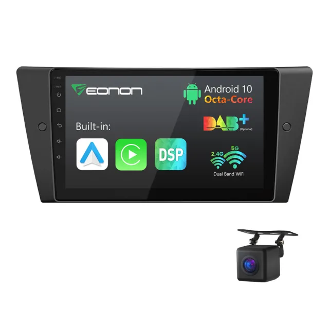 CAM+8Core Android 10 Head Unit 9"Car Radio Bluetooth GPS for BMW E90-E93 CarPlay
