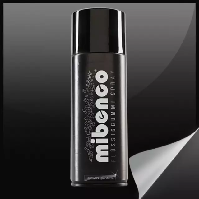 mibenco 71419005 Flüssiggummi  SPRAY, 400 ml, Sprühfolie, Schwarz Glänzend