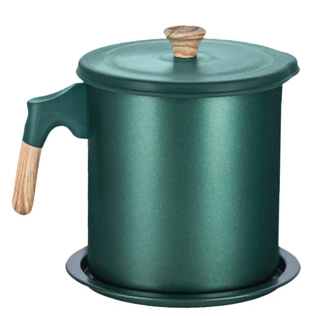 Kitchen Oil Pot Grease Can Stainless Steel Oil Pot Stainless Strainer Filter