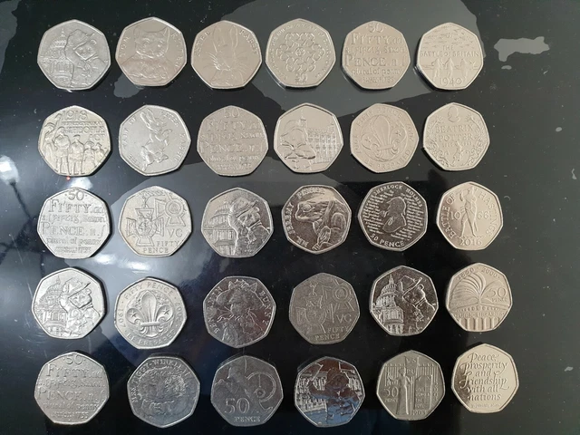 Extrêmement Rare 50P Pièce de Monnaie Collection - Lot
