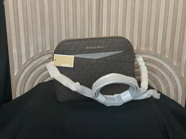 Michael Kors Jet Set Medium Crossbody Leather Handbag - Brown