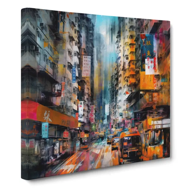 City Of Hong Kong Abstract No.3 Canvas Wall Art Print Framed Picture Home Decor