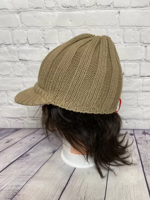 Esprit Accessories Women Beanie with Visor Brown Knit Hat Cap Toque Bill Ladies 2