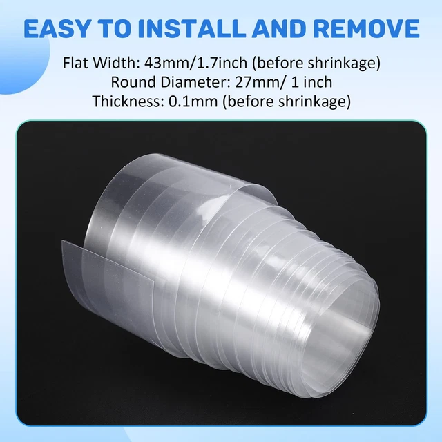 Tube PVC Thermorétractable Transparent – 43 Mm X 16,4 Pieds, Pour Batterie 26650 Et Isolation