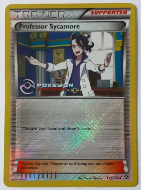 Pokémon XY Base Professor Sycamore Prof Program Stamp Crosshatch Holo Card. 2015