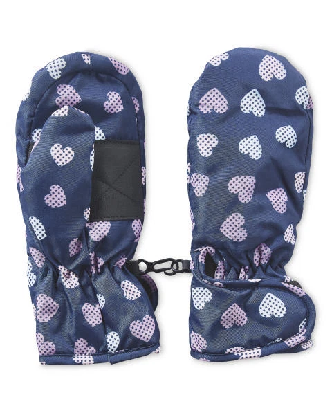 NEW Crane Kids Hearts Ski Mittens (Size: 3-4 Years)