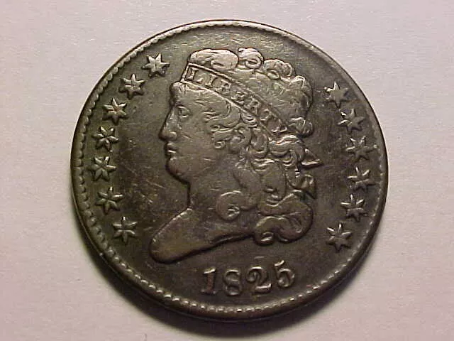 1825 Half Cent, Classic Head, Tough Early Date Copper NICE GRADE !