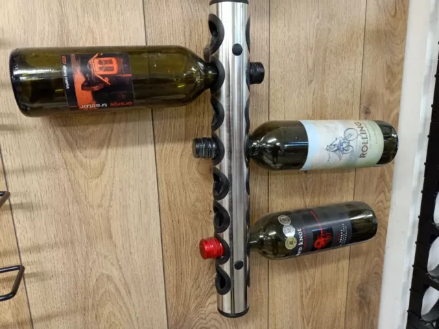 Stainless Steel Wine Rack Bar Wall Mounted Home Pub Holder Stand 8 bottle