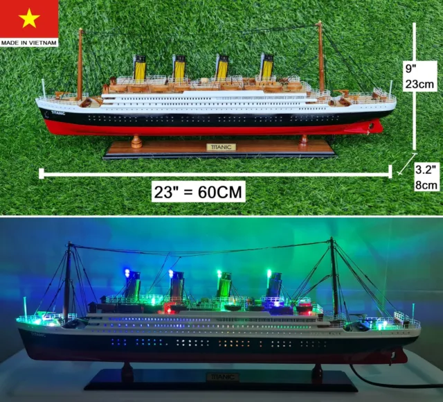 23" RMS Titanic Ocean Liner Wooden Model Ship 1:440 2