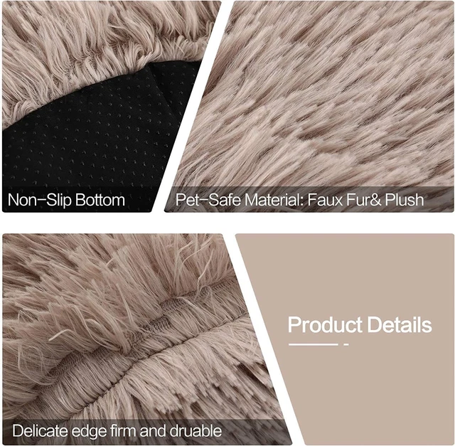 Donut Plush Pet Dog Cat Bed Fluffy Soft Warm Calming Bed Sleeping Kennel Nest 8