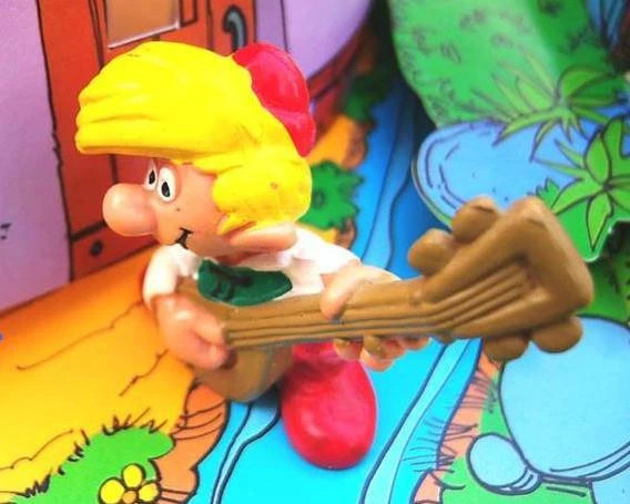 Figurine Schtroumpf Golfeur Vintage Vert - Variante Collection Peyo PVC Années 80
