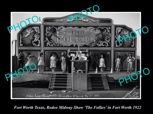 OLD 8x6 HISTORIC PHOTO OF FORT WORTH TEXAS THE FOLLIES RADIO SHOW c1922