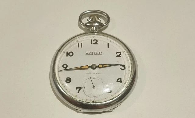 Montre à Gousset Mécanique Ancienne - 16 Rubis - Cadran Argenté - Occasion Vintage