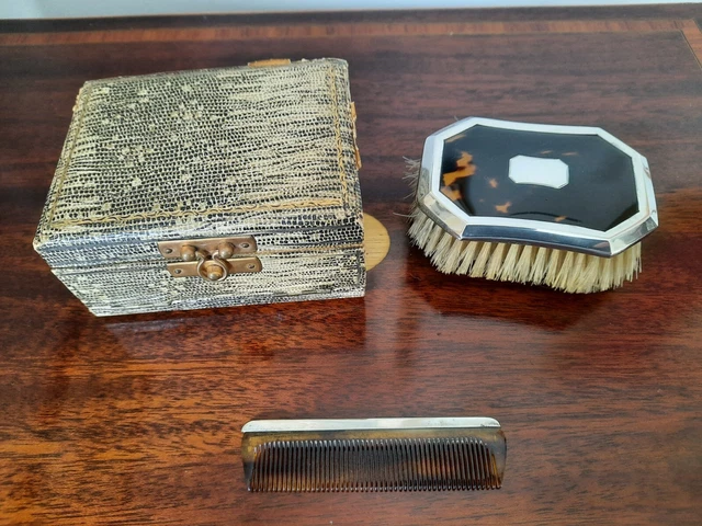Antique Hallmarked Silver Brush And Comb Set, Birmingham 1925/26, excellent cond