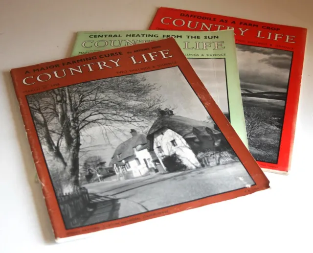 Job lot of 3 issues of Country Life magazine from February, March & May 1958