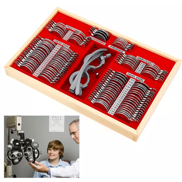 104 Pcs Optometrie Metallrand Linse Metal Optometry Optical Trial Lens Set DHL