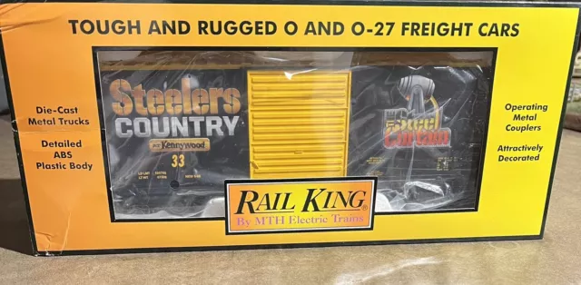 Mth 30-74978 Pittsburgh Steelers Kennywood 40' High Cube Boxcar O Gauge Train