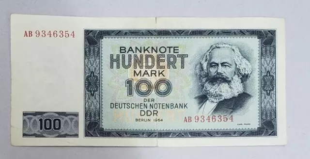 100 Marks Karl Marx DDR 1964 Germany Vf