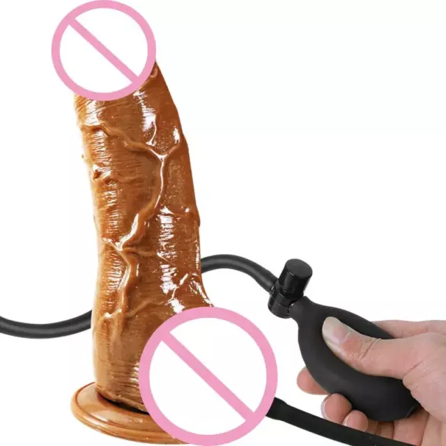 Gode-Réaliste-GONFLABLE-Plug-Anal-Ventouse-Etirable-Grand-Pénis-Dildo-silicone+