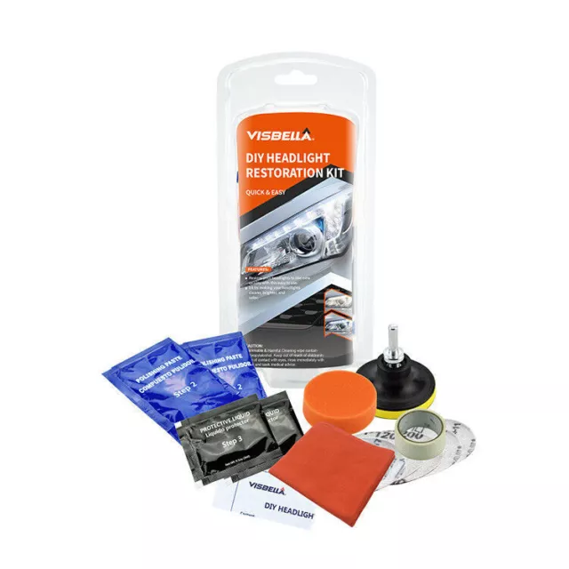 Headlight Restoration Kit and Lens Sealer Restore Plastic Headlamps Repair Tool