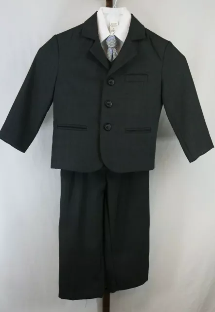 Lito Boys 5 Piece Gray Dress Suit Set Outfit Size 4 XS
