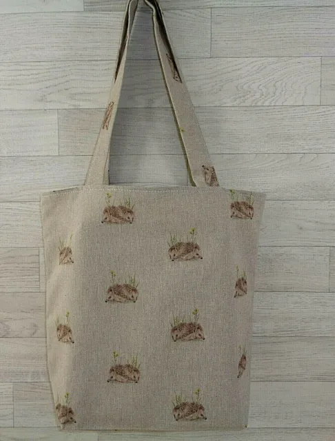 Handmade Tote Shopping Bag with Pockets Cute Hedgehogs - Perfect Unusual Gift