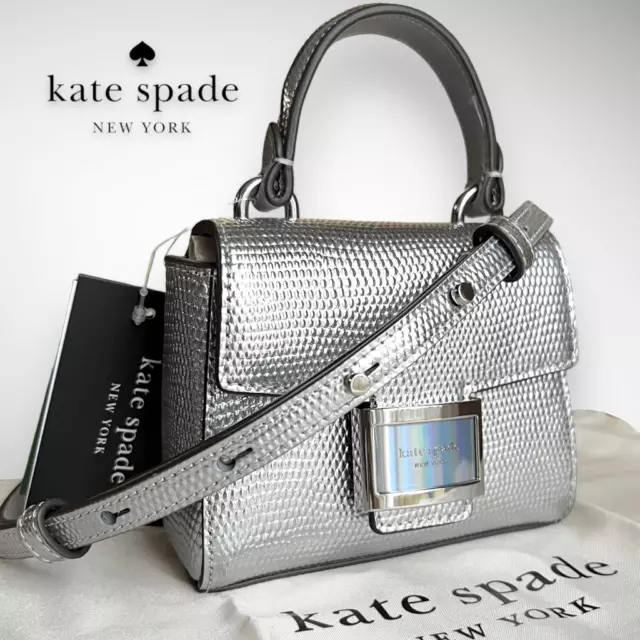 NWT Kate Spade Katy Embossed Metallic Leather Micro Crossbody