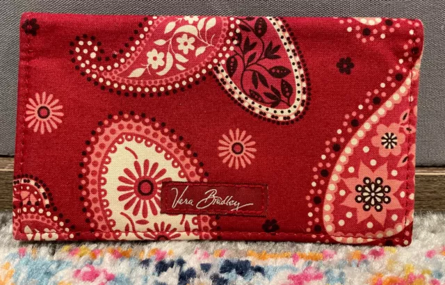 Vera Bradley Checkbook Cover Paisley Red