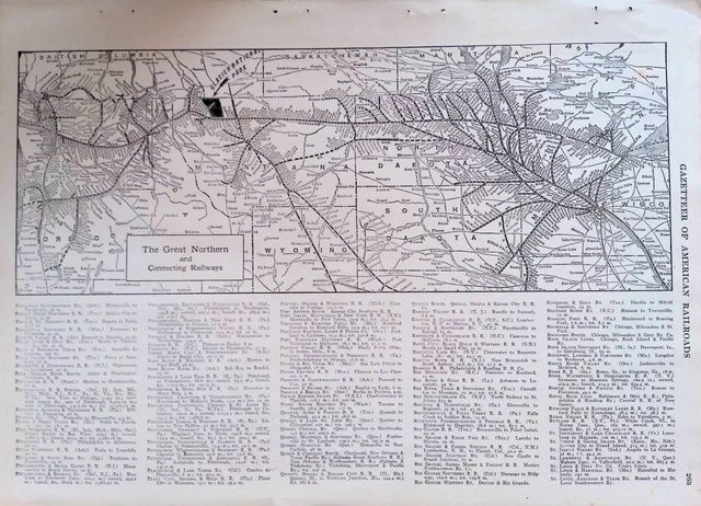 1920s Illinois Central Great Northern Railroad Maps 10.5x15"