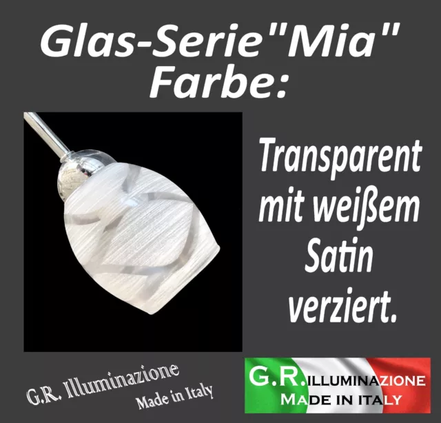 Deckenlampe modern Kronleuchter Chrom 8 L. weiß Glas Deckenleuchte Bad Salon MIA 3