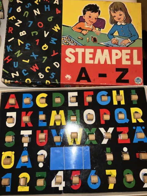 altes Kinderspiel Stempelspiel A-Z von Klee 60er Jahre