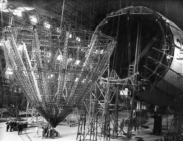 The Construction Of A New Nose For The R33 Airship Aviation History Old Photo