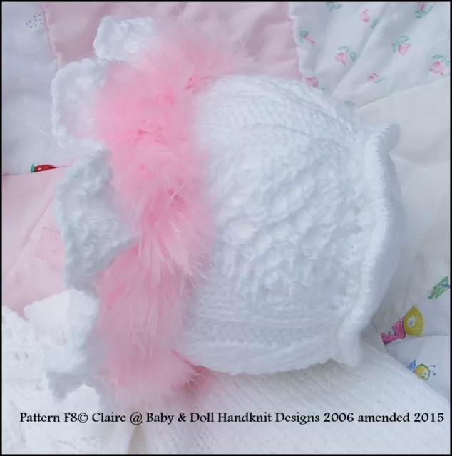 Babydoll Handknit Designs Knitting Pattern F8 Matinee Set 16-22" Doll 0-3M Baby 2