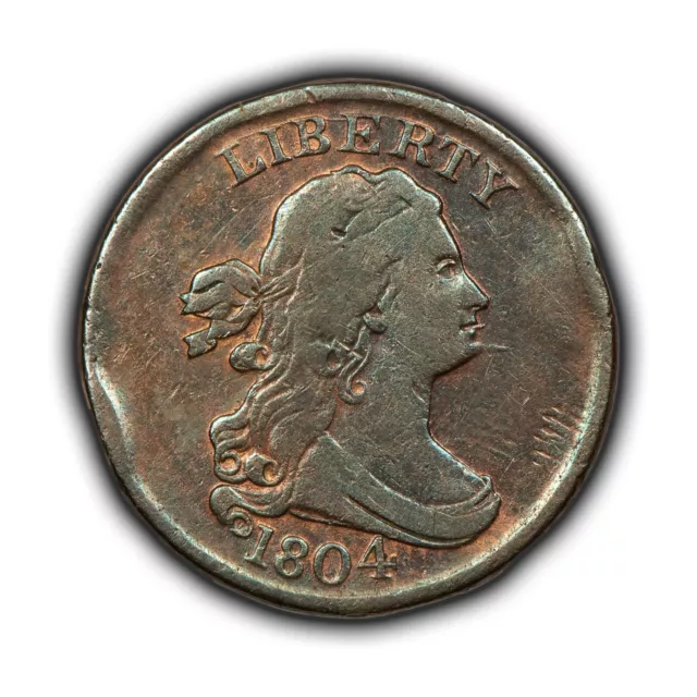 1804 1/2c Draped Bust Half Cent - Spiked Chin - VF - SKU-Y5640 2
