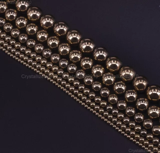 Perle di pietra preziosa naturale ematite rotonda pirite 2mm 3mm 4mm 6mm...