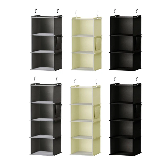 Armoire Rangement Vêtements Portable - 12 Étages - 150x45x175 Cm - Anti-Poussière - Beige