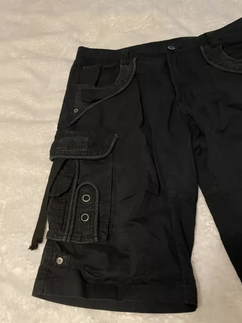 Request Jeans Black Cargo Shorts 2