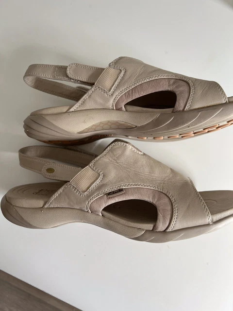 CLARKS ACTIVE AIR Ladies Sling back Sandals UK Size 7D Cream Leather 18.00 PicClick UK
