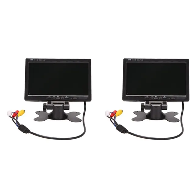 2X 12V-24V 7 Pollici TFT LCD Monitor Un Colori per Auto CCTV Telecamera di  P1D6