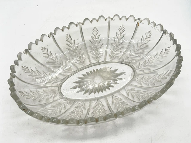 Vintage Pressed Glass Art Deco Fruit Bowl